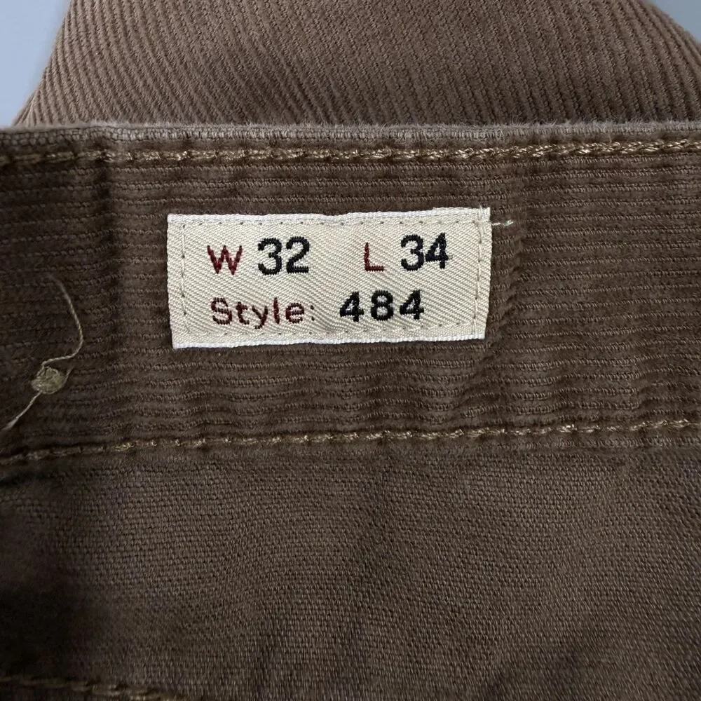 J. Crew Men's W32 x L34 Brown Style 484 Straight Leg Corduroy Pants